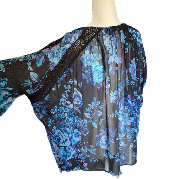 🌼NWOT Express kimono blue black size M - Picture 3 of 8